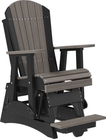 LuxCraft 2' Adirondack Outdoor Balcony Glider Chair made with all-weather materials