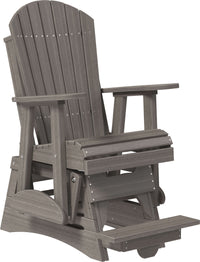 LuxCraft 2' Adirondack Outdoor Balcony Glider Chair made with all-weather materials