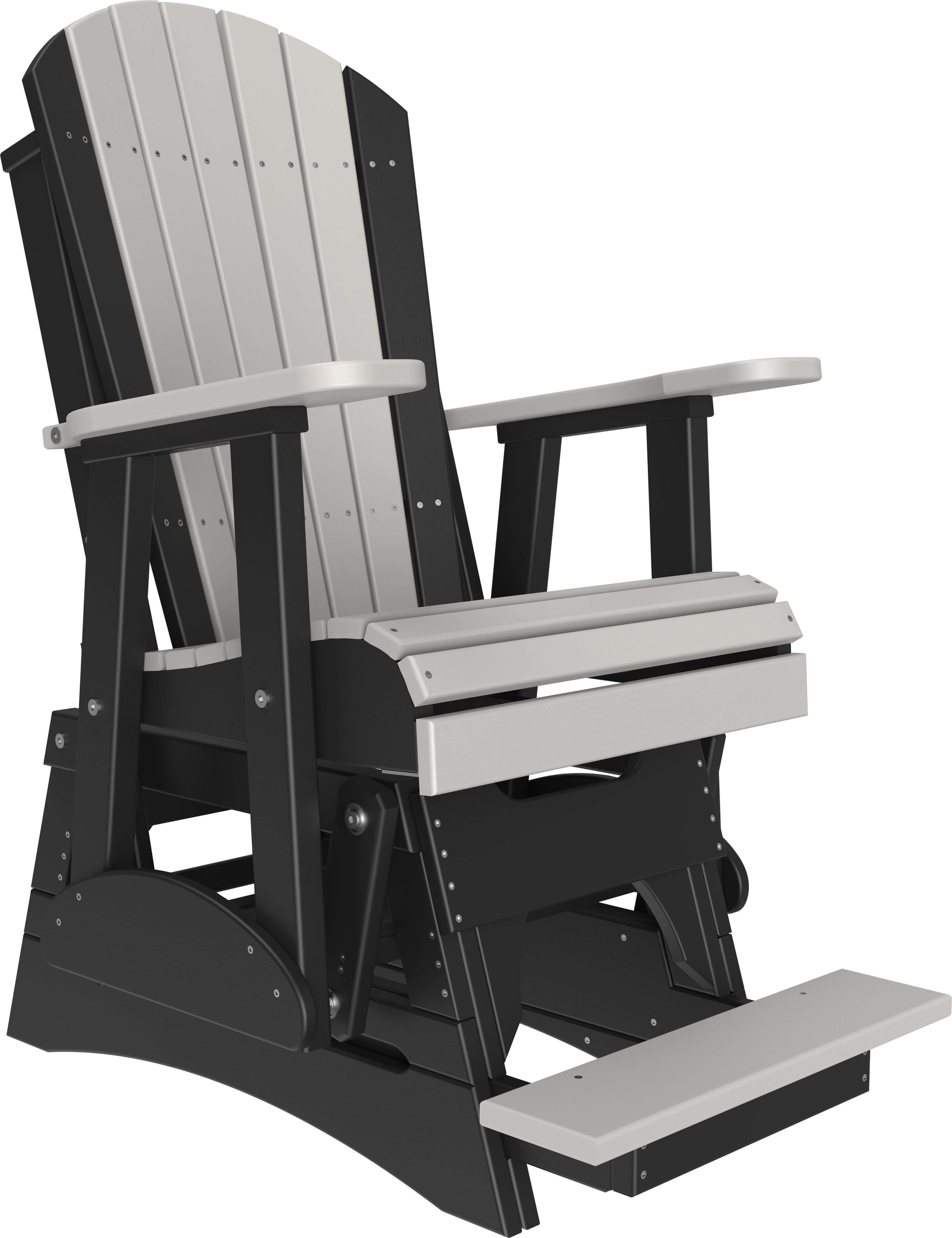 LuxCraft 2' Adirondack Outdoor Balcony Glider Chair made with all-weather materials
