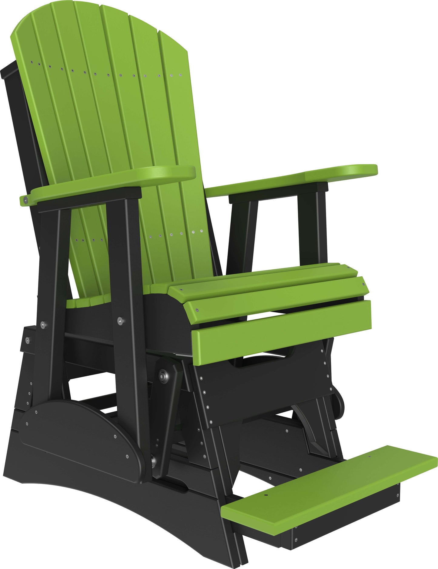 LuxCraft 2' Adirondack Outdoor Balcony Glider Chair made with all-weather materials