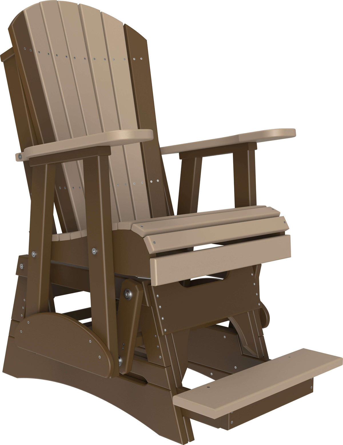 LuxCraft 2' Adirondack Balcony Glider Chair 3-Piece Set — Amish-crafted recycled poly, 20-year poly durability