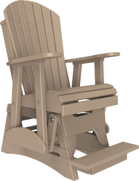 LuxCraft 2' Adirondack Outdoor Balcony Glider Chair made with all-weather materials