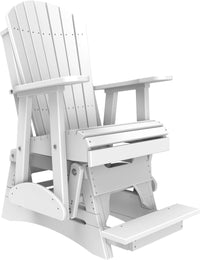 LuxCraft 2' Adirondack Outdoor Balcony Glider Chair made with all-weather materials