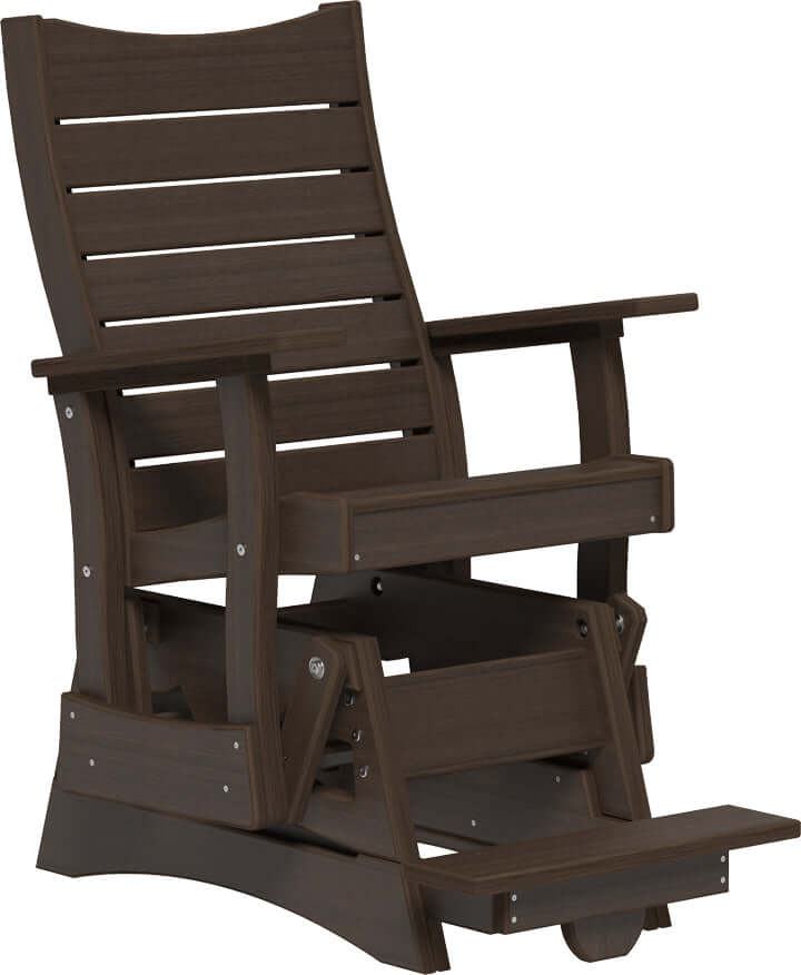LuxCraft 2' Contour Balcony Glider — 24-inch seat counter-height, recycled HDPE construction