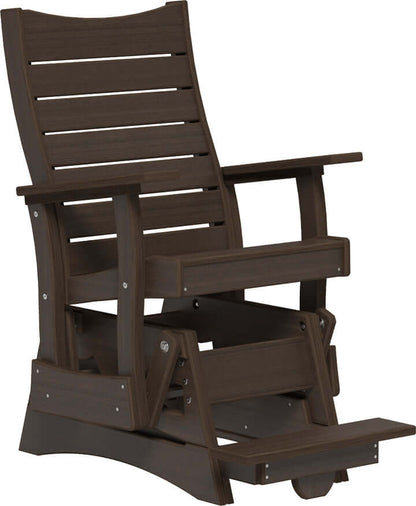 LuxCraft 2' Contour Balcony Glider — 24-inch seat counter-height, recycled HDPE construction