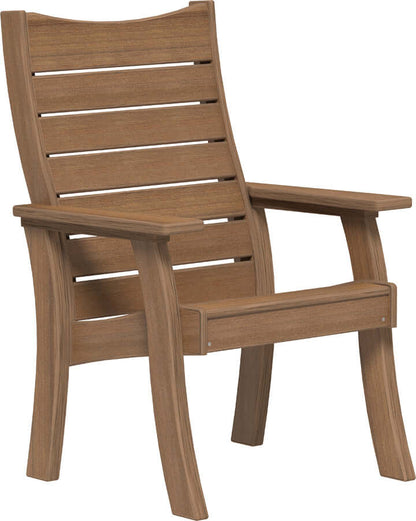 LuxCraft 2' Contour Outdoor Bench in Antique Mahogany — recycled poly slat-top bench for porch and entryway seating