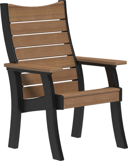 LuxCraft 2' Contour Outdoor Bench in Antique Mahogany and Black — Amish-crafted recycled poly, weather-resistant design