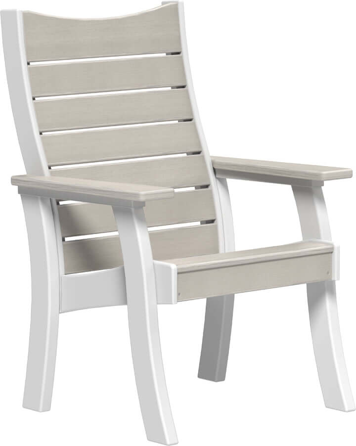 LuxCraft 2' Contour Outdoor Bench in Birch and White — wide poly bench seat, fade-resistant poly