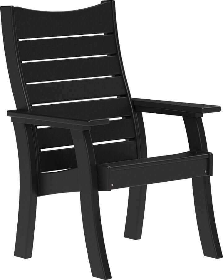 LuxCraft 2' Contour Outdoor Bench in Black — recycled poly slat-top bench for porch and entryway seating