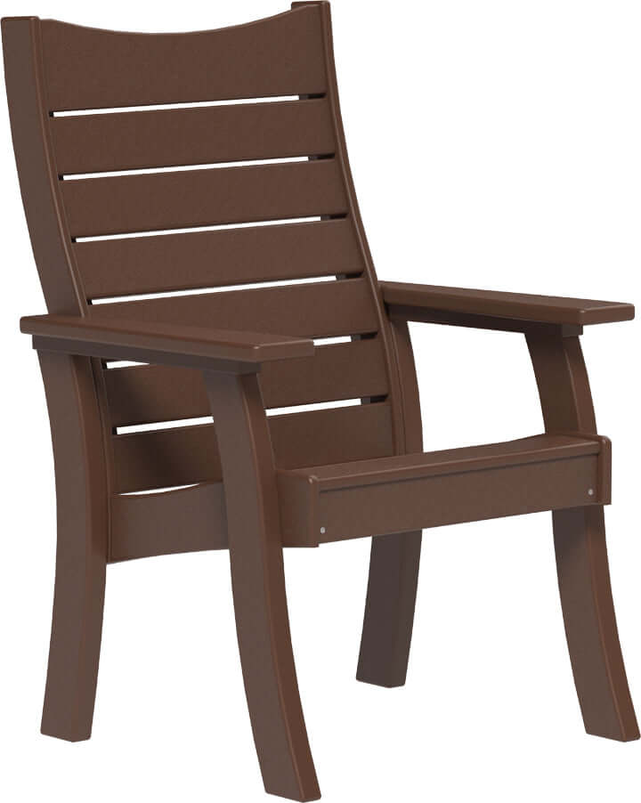 LuxCraft 2' Contour Outdoor Bench in Chestnut Brown — Amish-crafted recycled poly, commercial-grade poly