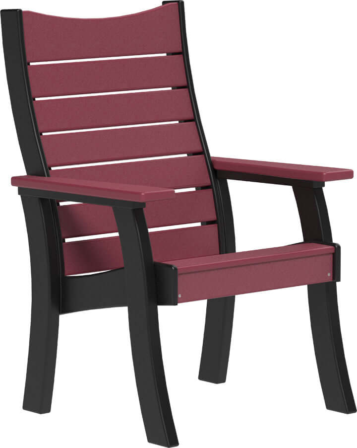 LuxCraft 2' Contour Outdoor Bench in Cherrywood and Black — Amish-crafted recycled poly, weather-resistant design
