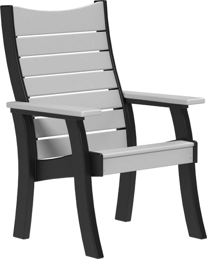 LuxCraft 2' Contour Outdoor Bench in Dove Gray and Black — wide poly bench seat, fade-resistant poly