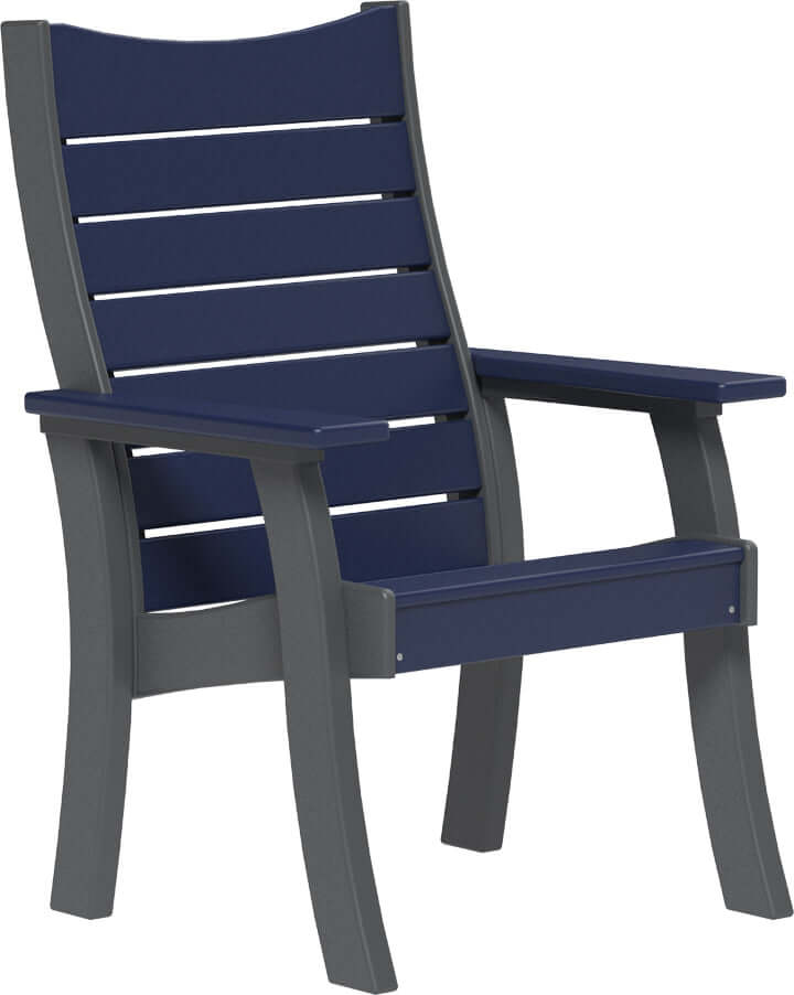 LuxCraft 2' Contour Outdoor Bench in Patriot Blue — Amish-crafted recycled poly, 20-year poly durability