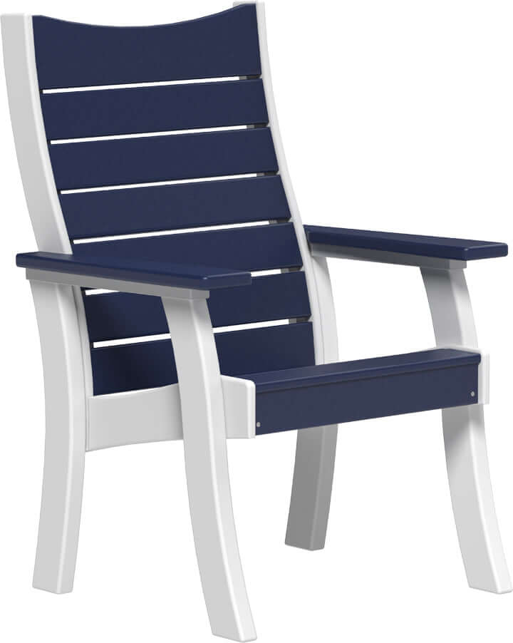 LuxCraft 2' Contour Outdoor Bench in Patriot Blue — wide poly bench seat, recycled HDPE construction