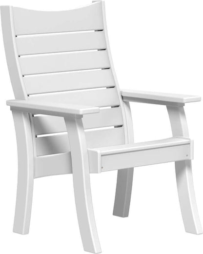 LuxCraft 2' Contour Outdoor Bench in White — recycled poly slat-top bench for porch and entryway seating