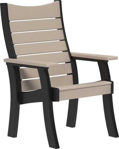 LuxCraft 2' Contour Outdoor Bench in Weatherwood and Black — wide poly bench seat, long-life recycled poly