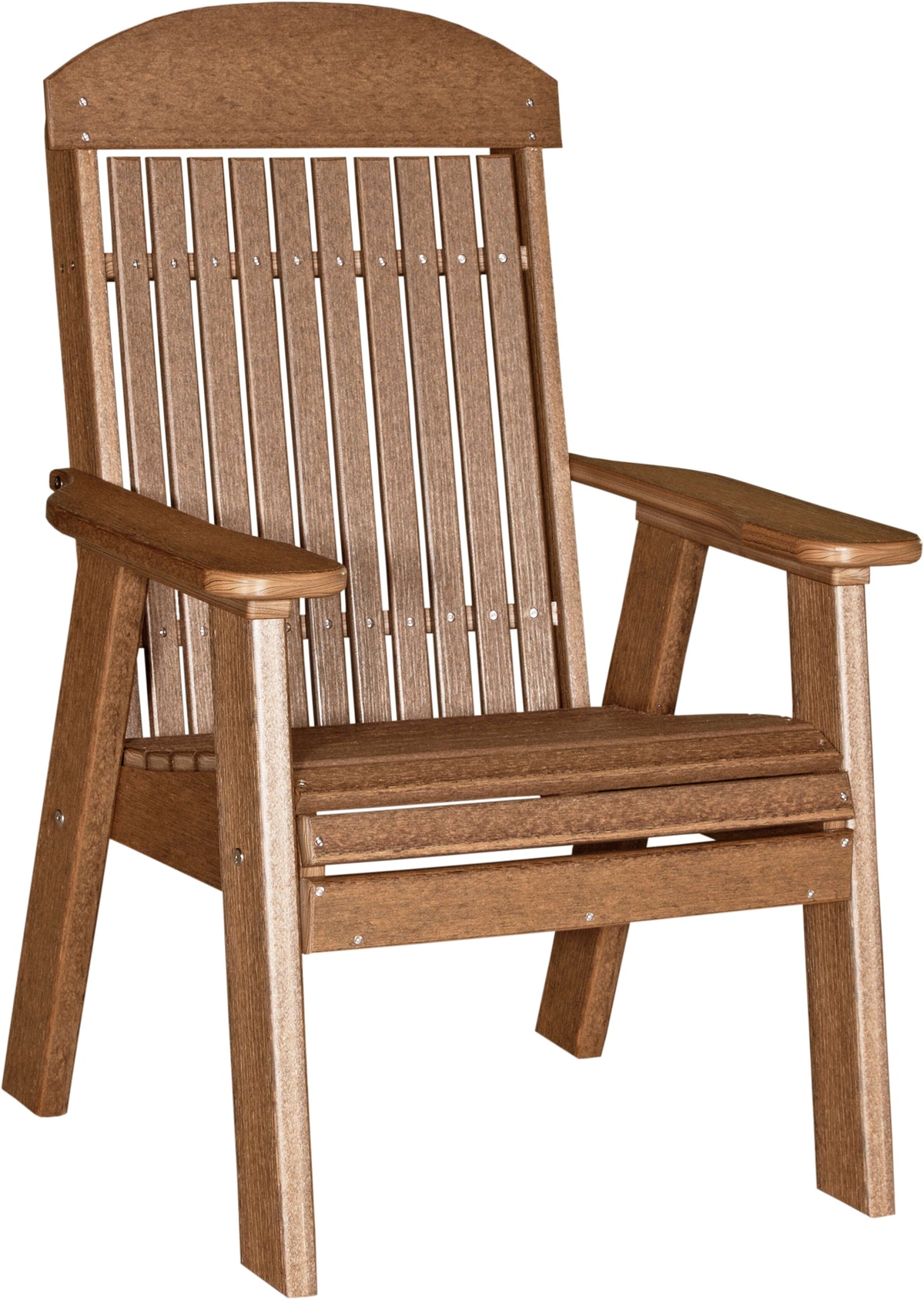 LuxCraft Classic Bench Conversation Set in Antique Mahogany — Amish-crafted recycled poly, weather-resistant design