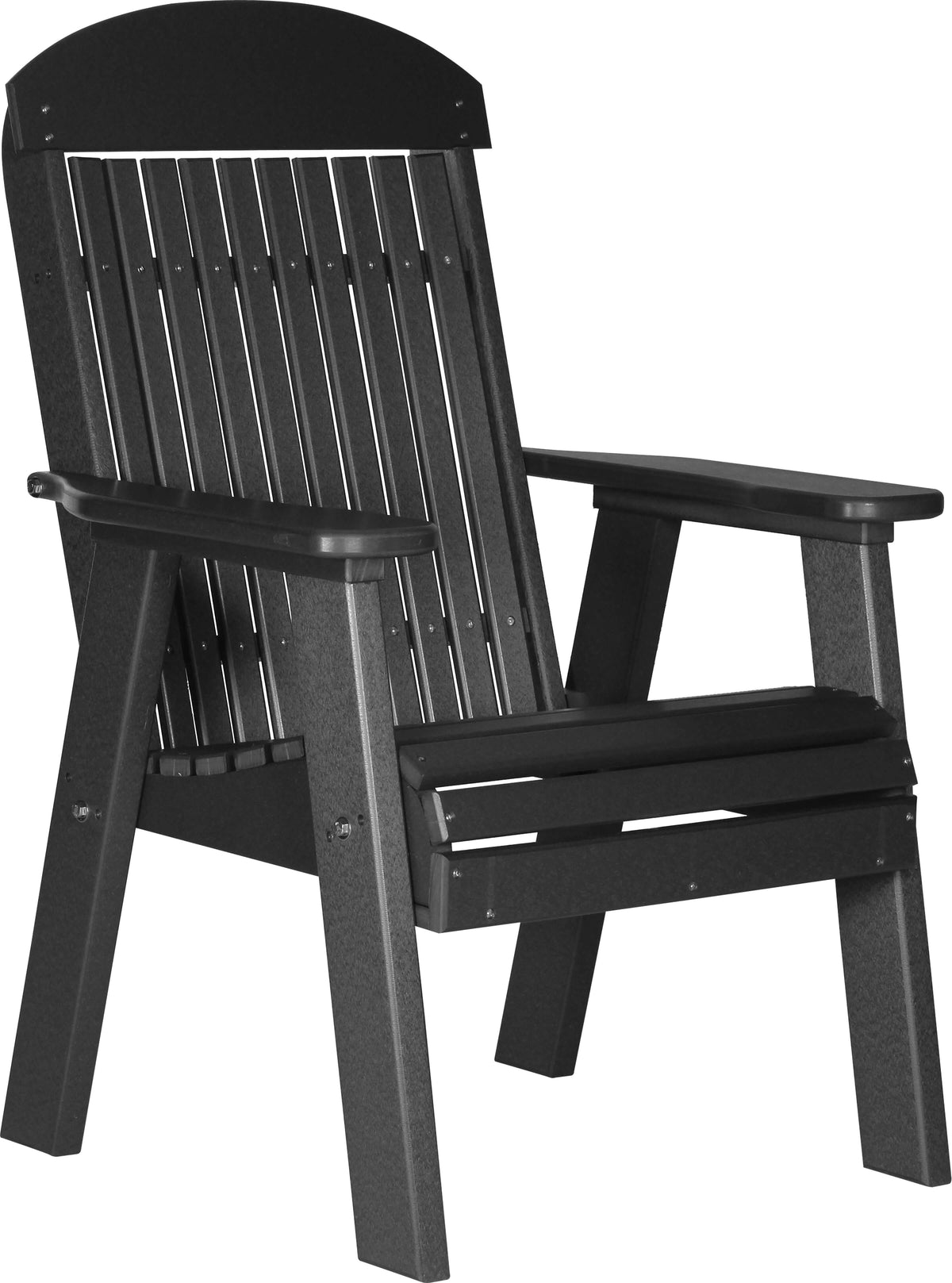 LuxCraft Classic Bench Conversation Set in Black — Amish-crafted recycled poly, 20-year poly durability