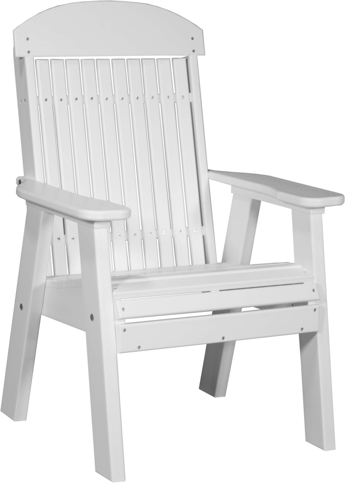 LuxCraft Classic Bench Conversation Set in White — Amish-crafted recycled poly, commercial-grade poly