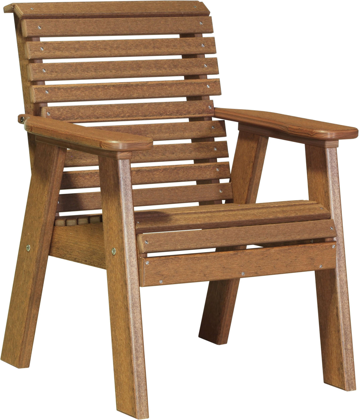 LuxCraft 2' Plain Bench in Antique Mahogany — Amish-crafted recycled poly, 20-year poly durability