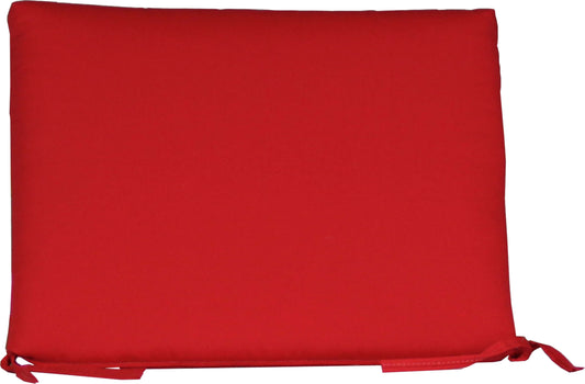 LuxCraft 2' Outdoor Seat Cushions in Red — tie-strap chair attachment, durable outdoor fabric