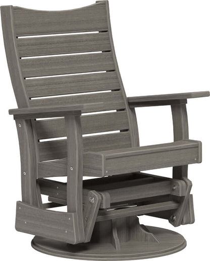 LuxCraft 2' Contour Swivel Glider in Coastal Gray — Amish-crafted recycled poly, weather-resistant design