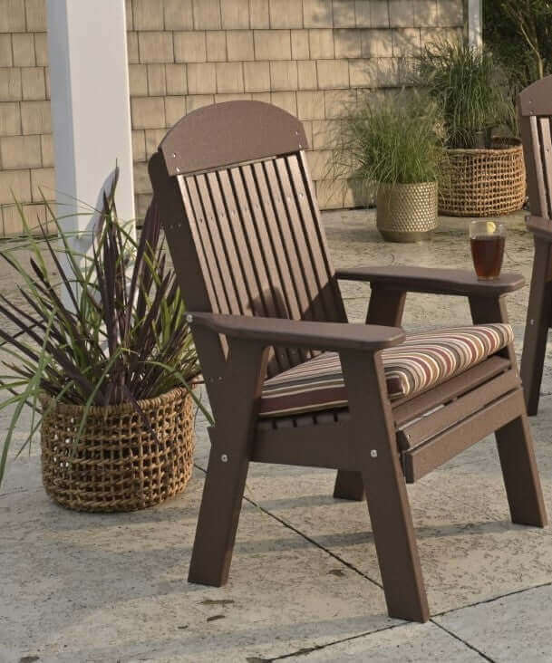 LuxCraft 2' outdoor bench made from weather-resistant materials available in 17 colors