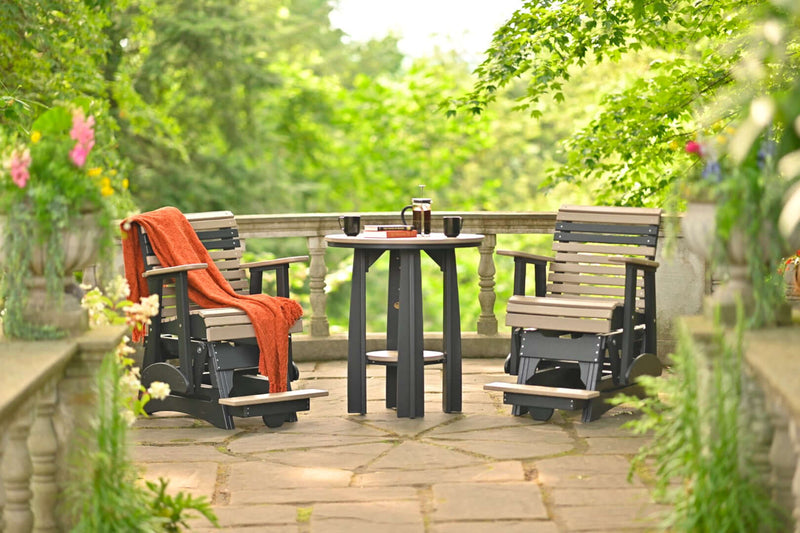 LuxCraft 2' Plain 3-piece Outdoor Balcony Glider Chair Set