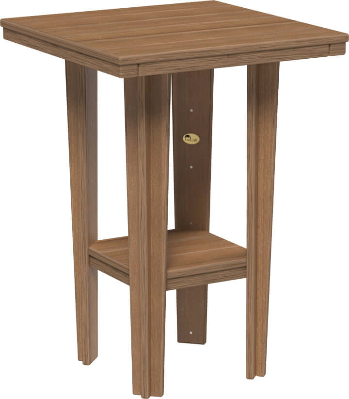 LuxCraft 30" Square Bistro Table | Bar Height in Antique Mahogany — four-equal-sided table, fade-resistant poly