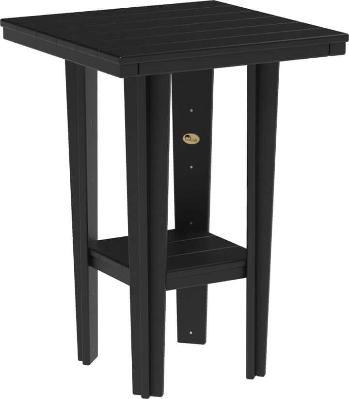 LuxCraft 30" Square Bistro Table | Bar Height in Black — Amish-crafted recycled poly, 20-year poly durability