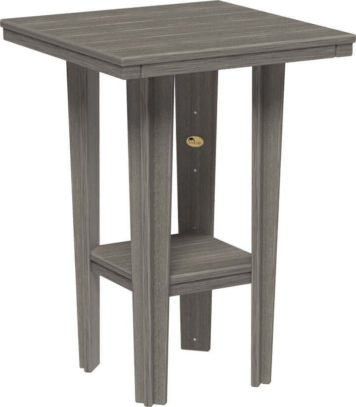 LuxCraft 30" Square Bistro Table | Bar Height in Coastal Gray — four-equal-sided table, long-life recycled poly