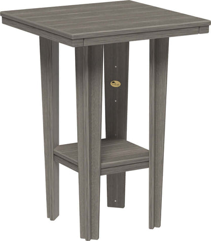 LuxCraft 30" Square Bistro Table | Bar Height in Coastal Gray — four-equal-sided table, long-life recycled poly