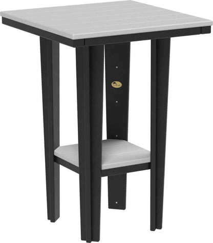 LuxCraft 30" Square Bistro Table | Bar Height in Dove Gray and Black — four-equal-sided table, fade-resistant poly
