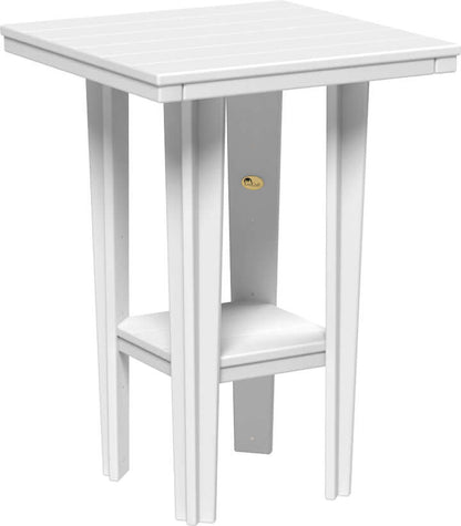 LuxCraft 30" Square Bistro Table | Bar Height in White — Amish-crafted recycled poly, commercial-grade poly