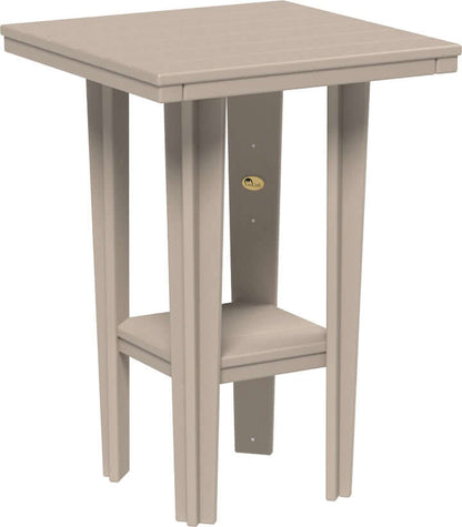 LuxCraft 30" Square Bistro Table | Bar Height in Weatherwood — four-equal-sided table, long-life recycled poly