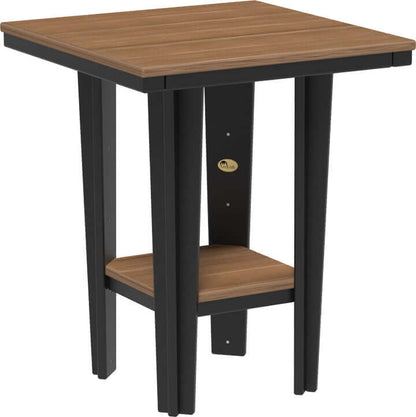 LuxCraft 30" Square Bistro Table | Counter Height — recycled poly square tabletop for square-format patio dining