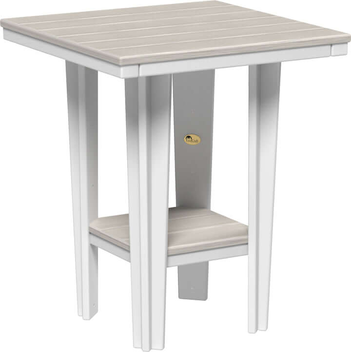 LuxCraft 30" Square Bistro Table | Counter Height in Birch and White — Amish-crafted recycled poly, 20-year poly durability