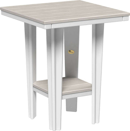 LuxCraft 30" Square Bistro Table | Counter Height in Birch and White — Amish-crafted recycled poly, 20-year poly durability