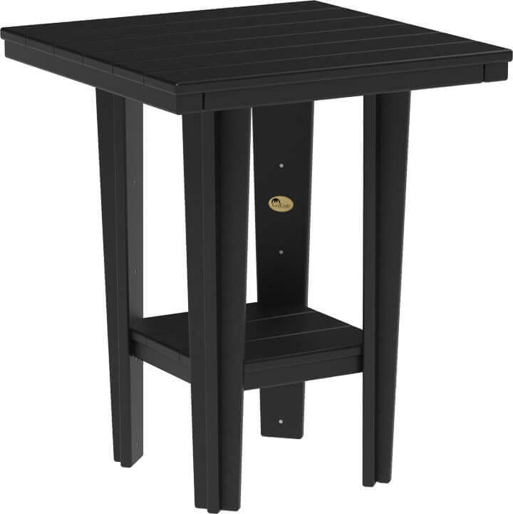 LuxCraft 30" Square Bistro Table | Counter Height in Black — four-equal-sided table, recycled HDPE construction