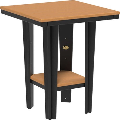 LuxCraft 30" Square Bistro Table | Counter Height in Cedar and Black — four-equal-sided table, long-life recycled poly