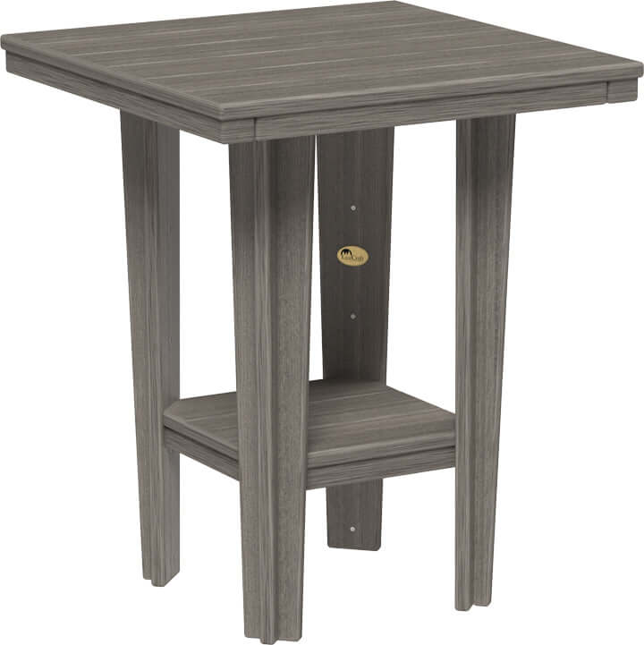 LuxCraft 30" Square Bistro Table | Counter Height in Coastal Gray — Amish-crafted recycled poly, weather-resistant design
