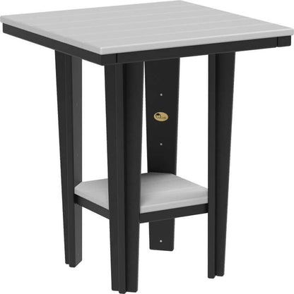 LuxCraft 30" Square Bistro Table | Counter Height in Dove Gray and Black — Amish-crafted recycled poly, 20-year poly durability
