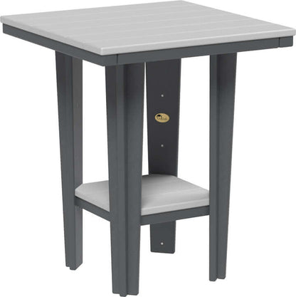LuxCraft 30" Square Bistro Table | Counter Height in Dove Gray and Slate — four-equal-sided table, recycled HDPE construction