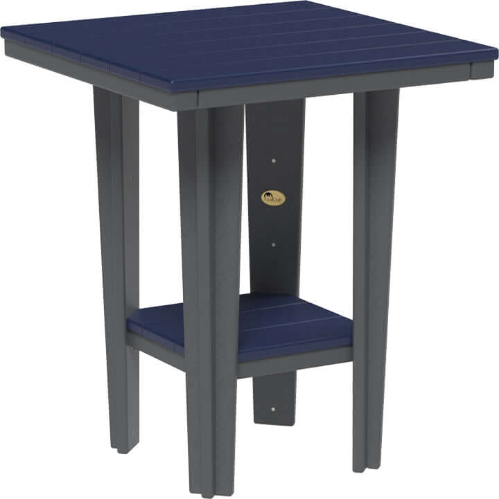 LuxCraft 30" Square Bistro Table | Counter Height in Patriot Blue — Amish-crafted recycled poly, commercial-grade poly