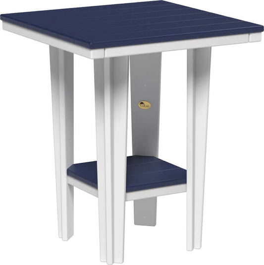 LuxCraft 30" Square Bistro Table | Counter Height in Patriot Blue — recycled poly square tabletop for square-format patio dining