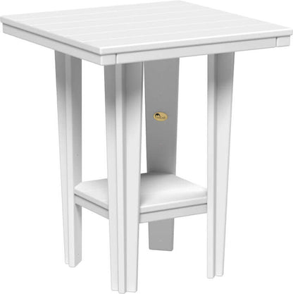 LuxCraft 30" Square Bistro Table | Counter Height in White — Amish-crafted recycled poly, weather-resistant design
