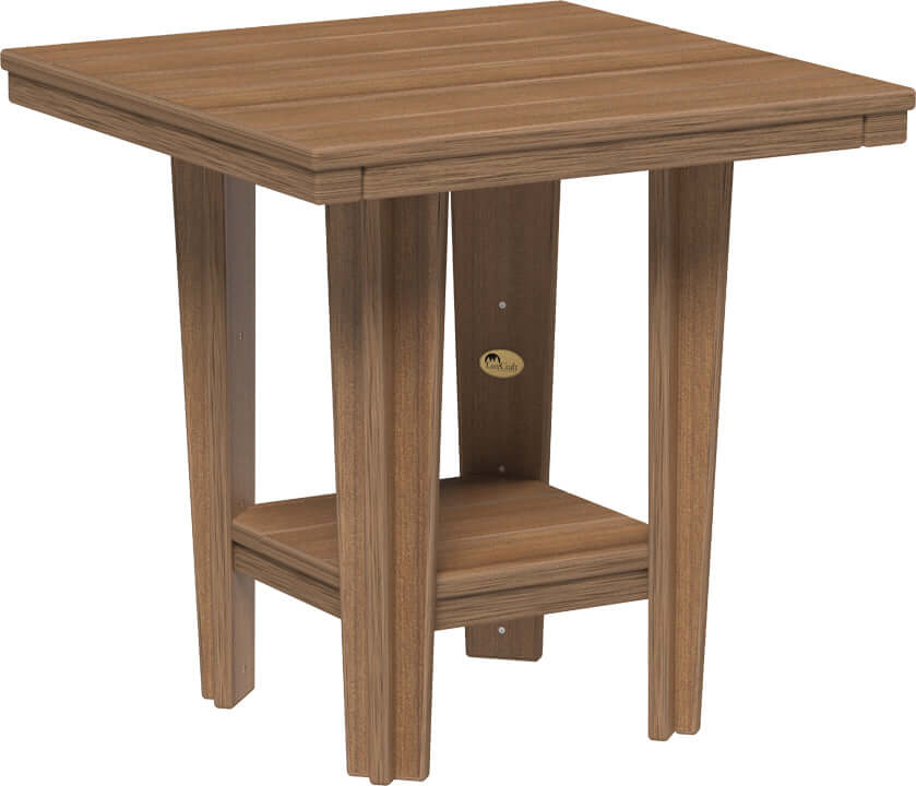 LuxCraft 30" Square Bistro Table | Dining Height in Antique Mahogany — Amish-crafted recycled poly, weather-resistant design