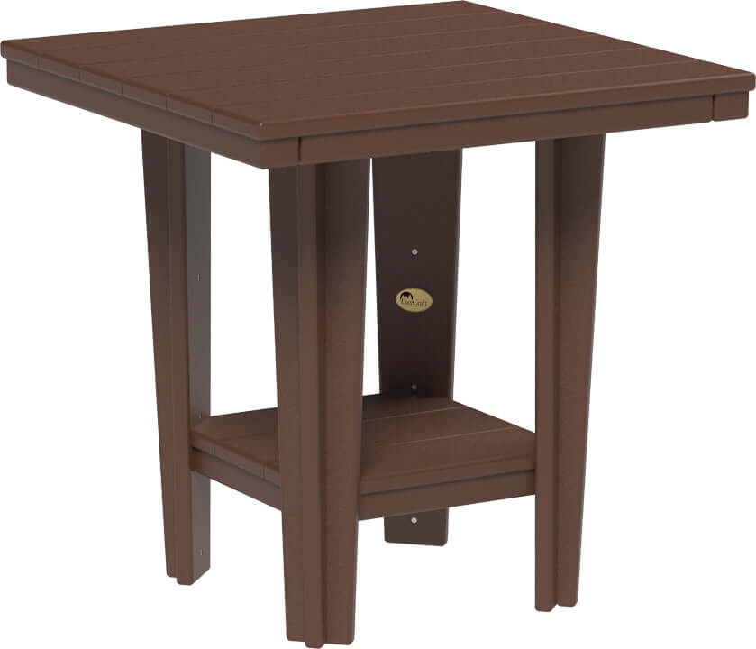 LuxCraft 30" Square Bistro Table | Dining Height in Chestnut Brown — Amish-crafted recycled poly, commercial-grade poly