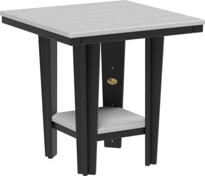 LuxCraft 30" Square Bistro Table | Dining Height in Dove Gray and Black — four-equal-sided table, fade-resistant poly