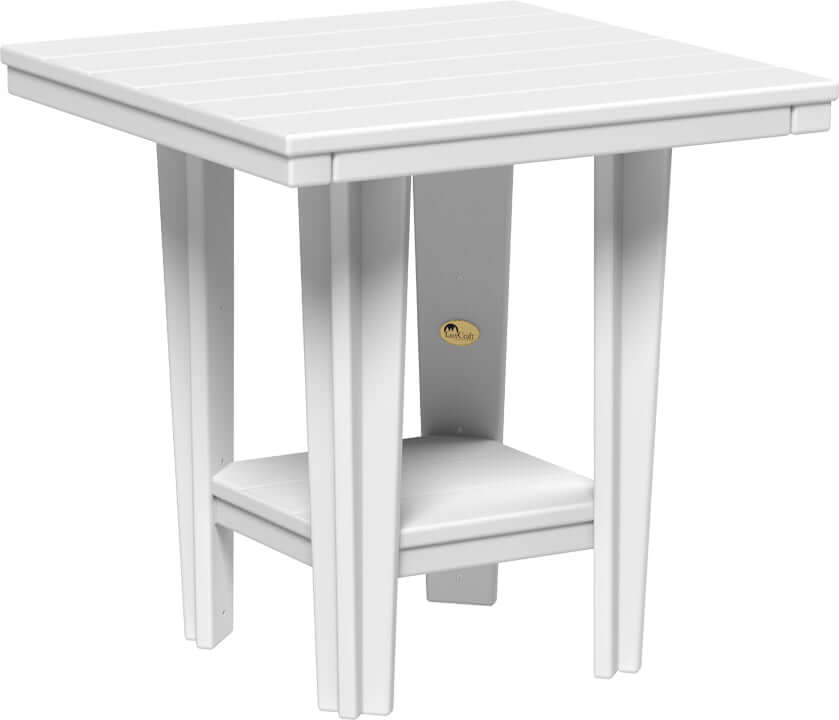LuxCraft 30" Square Bistro Table | Dining Height in White — Amish-crafted recycled poly, commercial-grade poly